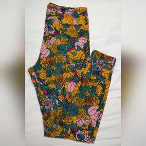 LuLaRoe Floral Print Tall and Curvy Leggings